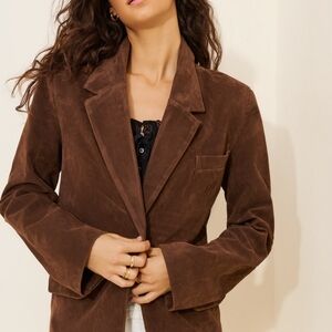 Free People Paper Cut Vegan Suede Blazer